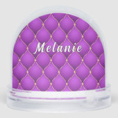 Personalized Purple and Gold Custom Name Sneeuwbol (Achterkant)