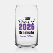 Personalized Purple Class of 2026 Graduation Blikvorm Glas (Voorkant)