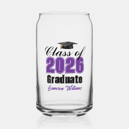 Personalized Purple Class of 2026 Graduation Blikvorm Glas