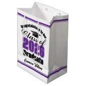Personalized Purple Class of 2026 Graduation Medium Cadeauzakje (Voorkant Gekanteld)