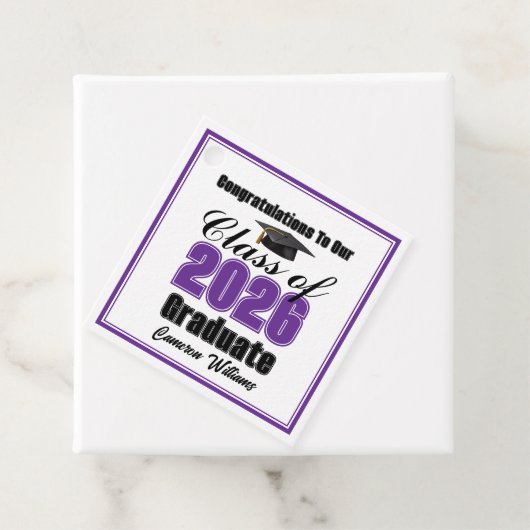 Personalized Purple Class of 2026 Graduation Party Bedankjes Labels (In situ)