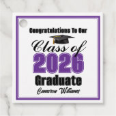 Personalized Purple Class of 2026 Graduation Party Bedankjes Labels (Voorkant)