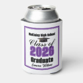 Personalized Purple Class of 2026 Graduation Party Blikjeskoeler (Blikje Achterkant)