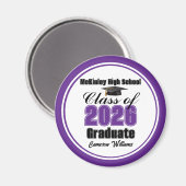 Personalized Purple Class of 2026 Graduation Party Magneet (Voorkant / Achterkant)