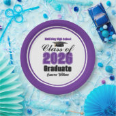 Personalized Purple Class of 2026 Graduation Party Papieren Bordje (Feest)
