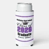 Personalized Purple Class of 2026 Graduation Party Seltzer Blikjeskoeler (Seltzer Voorkant)