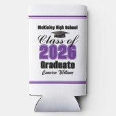 Personalized Purple Class of 2026 Graduation Party Seltzer Blikjeskoeler (Achterkant)