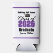 Personalized Purple Class of 2026 Graduation Party Seltzer Blikjeskoeler (Voorkant)