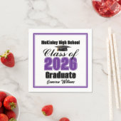 Personalized Purple Class of 2026 Graduation Party Servet (Insitu)