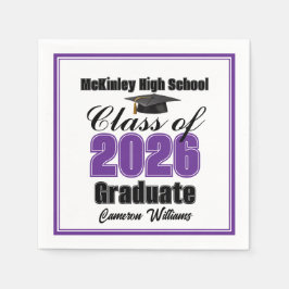 Personalized Purple Class of 2026 Graduation Party Servet