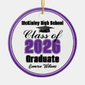 Personalized Purple Class of 2026 Graduation Photo Keramisch Ornament (Voorkant)