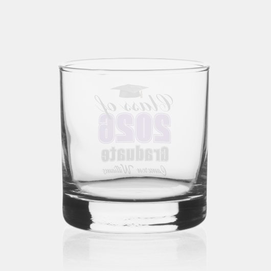 Personalized Purple Class of 2026 Graduation Whisky Glas (Achterkant)