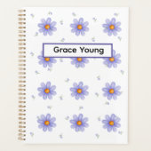 Personalized Purple Daisy Notebook Custom Name Planner (Voorkant)