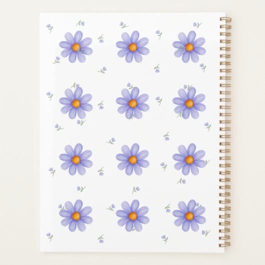 Personalized Purple Daisy Notebook Custom Name Planner (Achterkant)