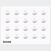 Personalized Purple Floral Birthday  Ronde Sticker (Vel)