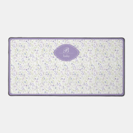Personalized Purple Floral Bureaumat