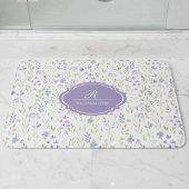 Personalized Purple Floral Monogram Badmat