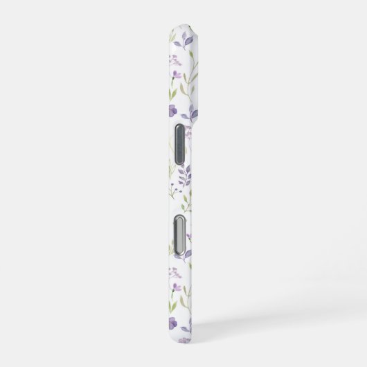 Personalized Purple Floral Monogram iPhone Hoesje (Rechterkant)
