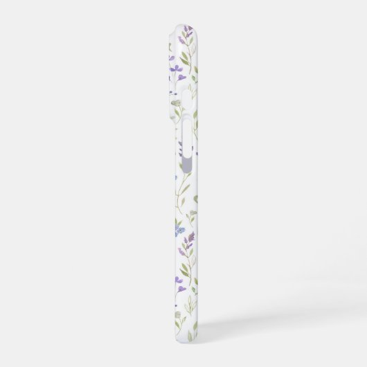 Personalized Purple Floral Monogram iPhone Hoesje (Linkerkant)
