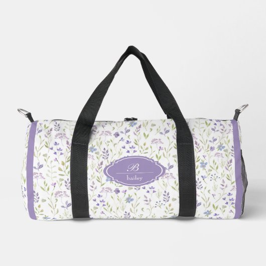 Personalized Purple Floral Monogram Plunjezak (Voorkant)