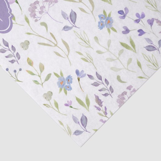 Personalized Purple Floral Monogram Tissuepapier (Detail)