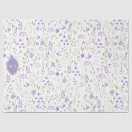 Personalized Purple Floral Monogram Tissuepapier