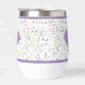 Personalized Purple Floral Monogram Tumbler (Rechts)