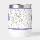 Personalized Purple Floral Monogram Tumbler (Links)