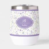 Personalized Purple Floral Monogram Tumbler (Voorkant)