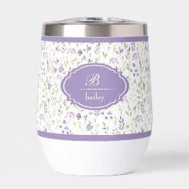 Personalized Purple Floral Monogram Tumbler