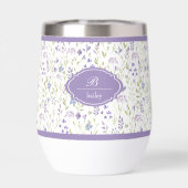 Personalized Purple Floral Monogram Tumbler (Achterkant)