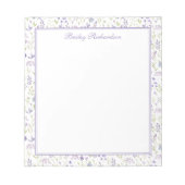 Personalized Purple Floral Notepad Notitieblok (Voorkant)
