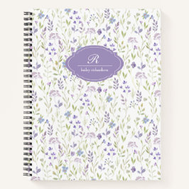 Personalized Purple Floral Notitieboek