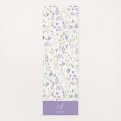 Personalized Purple Floral Yoga Mat (Voorkant)