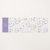 Personalized Purple Floral Yoga Mat (Voorkant (horizontaal))