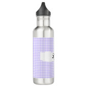 Personalized Purple Gingham Pattern & Custom Name Waterfles (Links)