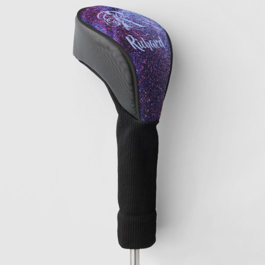 Personalized Purple Glitter  Golfheadcover (Schuin)