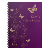 Personalized Purple Gold Butterfly Floral Notebook Notitieboek (Voorkant)