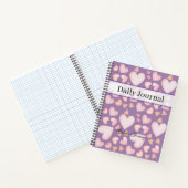 Personalized Purple Heart Daily Journal Custom Notitieboek (Binnen)