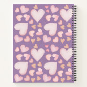 Personalized Purple Heart Daily Journal Custom Notitieboek (Achterkant)