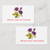 Personalized Purple Rose Business Card | Add Your Visitekaartje (Voorkant / Achterkant)