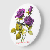 Personalized Purple Rose Wall Clock | Add Your Grote Klok (Hoek)