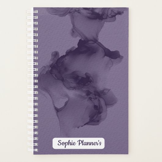 Personalized Purple Watercolor Planner (Voorkant)