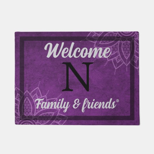 Personalized Purple Welcome Doormat  Deurmat (Voorkant)
