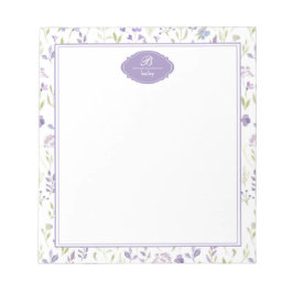 Personalized Purple Wildflower Floral Notitieblok