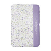 Personalized Purple Wildflower Monogram Badmat (Voorkant Verticaal)