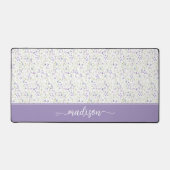 Personalized Purple Wildflower Monogram Bureaumat (Voorkant)