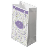 Personalized Purple Wildflower Monogram Klein Cadeauzakje (Achterkant Gekanteld)