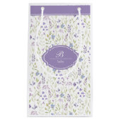 Personalized Purple Wildflower Monogram Klein Cadeauzakje (Voorkant)
