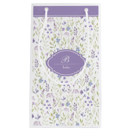 Personalized Purple Wildflower Monogram Klein Cadeauzakje